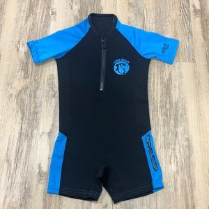 Cressi Little Shark Shorty Wetsuit 2mm Swimsuit Boys Girls Kids Sun Protection